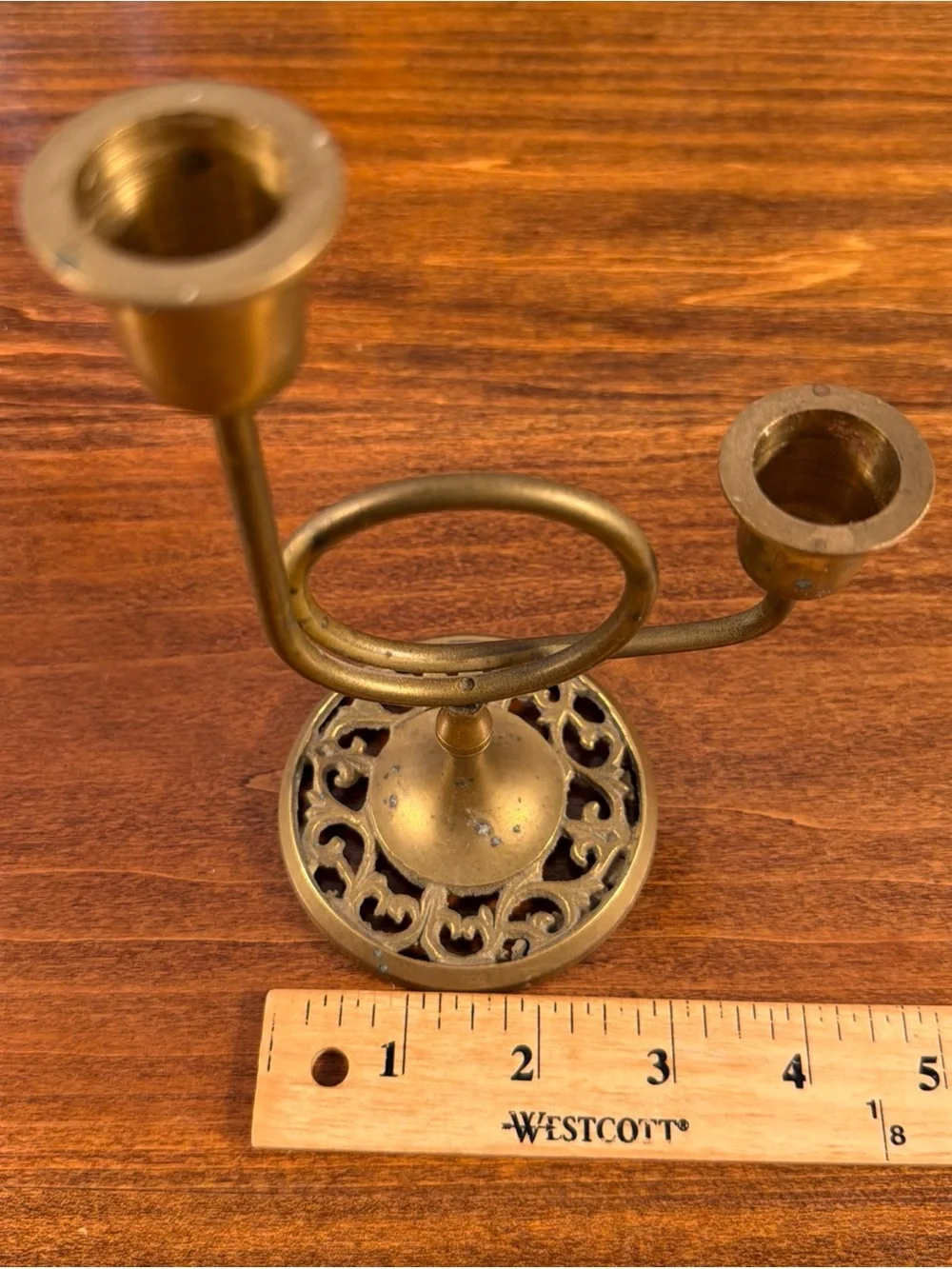 Brass Two-Arm Decorative Candle Holder